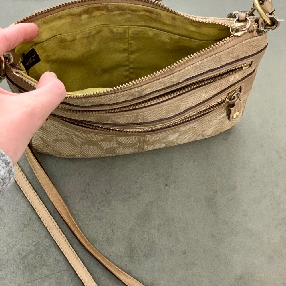 Metallic gold Coach Crossbody Purse - Picture 2 of 3